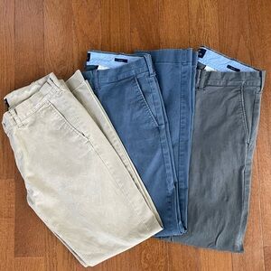 BUNDLE - J. Crew Driggs Slim Chino Pants (blue, gray, khaki/tan)